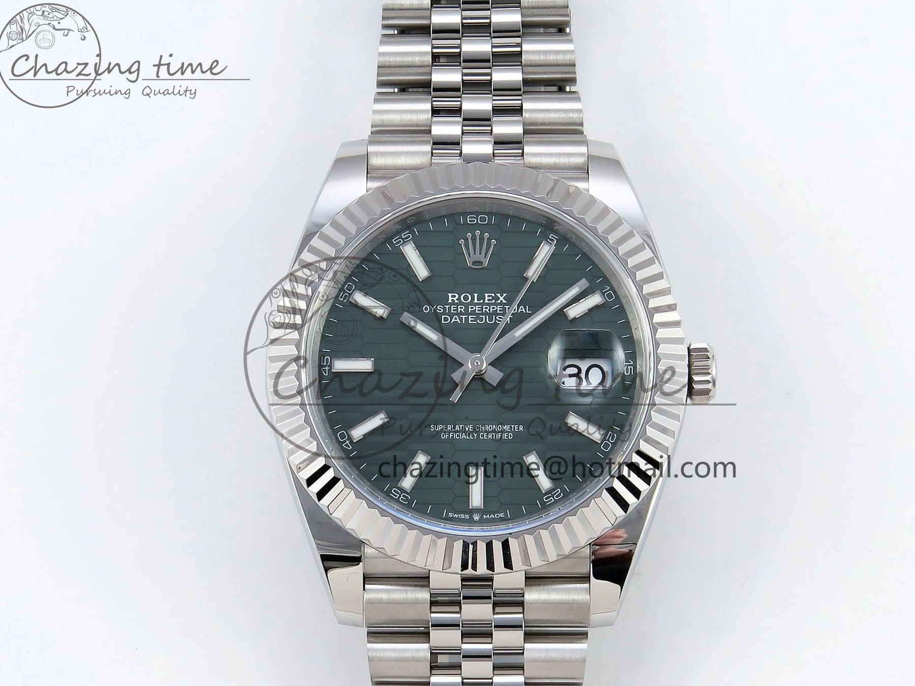 MiroTime 0518 Chic Datejust 41mm 126234 904L Steel HGF 1:1 Best Edition Green Textured Dial on SS Bracelet VR 1473
